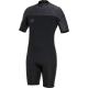 Black Scuba Diving Wetsuit Front Zip Short Sleeve / 2mm Shorty Wetsuit Mens