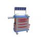 CE Approved ABS Anesthesia Medical Trolley, Crash Cart With Multi-Bin Container (ALS-MT106)