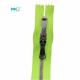 Fluorescent Green Point Teeth Two Way Open Ended Zippers Copper