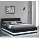 Artistic RGB LED Bed Frame King Single Size Gas Lift Base Storage Leather