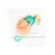 Hippocampus Plush Fur Puff Ball Keychain For Women ' S Bag Pendant Green Color