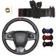 Custom Hand-stitched Black Leather Red Marker Suede Steering Wheel Cover for Honda Civic 10 2016 2017 CR-V CRV 2017