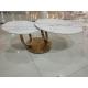 Gold Plated 80cm 55cm Stainless Steel Marble Coffee Table