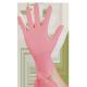 Hot Pink Disposable Latex Gloves 0.17mm Fingertip Single wall thickness