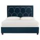 Super Modern black color velvet simple style bed set easy assembly bed frame with nail design upholstered beds for Hotel