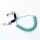 Plastic Covered Spiral Coil Cable Lanyard Quick Release Leash Light Green