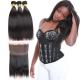 Straight Genuine 360 Lace Frontal Closure With Bundles Customized Length