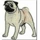 2.5 x 3 Realistic Pug Dog Breed Canine Embroidery Patch