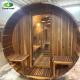 Solid Wood Red Cedar Sauna Dry Wet Steam Outdoor Barrel Sauna Room