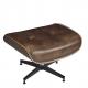 Eames Style Ottoman Footstool Leather X Bench Stool With Metal Legs