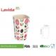 Firm Sturdy Eco Bamboo Fiber Cup Hand Drawn Flower Printed For Fast Food Restaurant