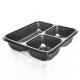 3 Dividers Disposable Plastic Food Packaging 192x192x40mm Disposable Compartment Tray With Lids