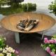 1000mm Steel Fire Pits Manual Ignition Rustic Red Or Customized Free Standing Corten Steel Brazier