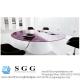 Excellence quality oval meeting table glass top