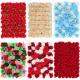 Picturesque Silk Rose Artificial Flower Grid Panels Wall Red Purple Blue Orange White