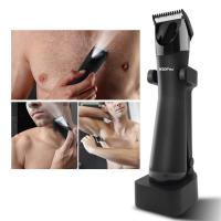 Men Ipx7 Waterproof Body Groin Hair Clipper Two Cutter Head Rechargeable