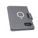 Wholesale Hardback Multifunctional Smart Luxury Pu Leather High Quality Gift Powerbank A5 Wireless Charging Notebook
