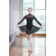 Adult long sleeve High collar with double buckles lace split joint ballet dance leotard dress