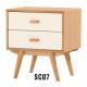 America style solid wood side 2 drawer cabinet furniture