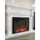 30mm Thick White Marble Tile Fireplace Mantel Throughout Surround Inspirations