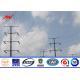 Galvanized Transmission Electrical Power Pole With Cross Arm Accessories
