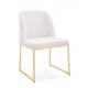 Coffee Hotel Upholstered Soft Back Fabric Dining Chair With Metal Legs