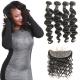 Waterproof Brazilian Natural Hair Extensions Loose Wave Lace Frontal Closure