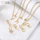 Paperclip Chain 18k Gold Plated Letter Pendant Necklace Diamond Zircon Heart