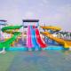 Water Park Design Rainbow Spiral Slide Fiberglass Hot DIP Galvanizing