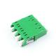 4 Ports Green LC APC Optic Fiber Adapter Earless Square Coupler for FTTH Performance