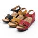 BS076 Manufacturer 2021 Amazon new sandals women's slope with magic buckle thick-soled large size sandals slippers beach