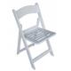 white resin foldable wedding chair/white resin folding party chair