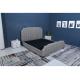 High End Velvet Fabric Bed , Grey Crushed Velvet Bed Simple Design