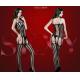Netting hollow strap striped coveralls socks sexy lingerie for personality women