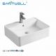 White Ceramic Vessel Sink AB8337 Bathroom Ceramic Basin Hotel Above Counter Basin