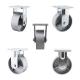 5 Inch Silver Furniture Roller Bearing Fixed Wheel Castors