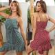 Plaid Design Sexy Slip Dress Sexy Irregular Halter Dress Camisole Dress