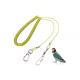 Length 4M Coiled Parrot Safe Rope Quick Release Safe Spiral Tether W/ Wire Core