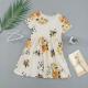 Summer Children's Clothing Solid Color Cotton Printed Short Sleeve Casual Girls Dress