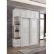 Eco Friendly White Wooden Wardrobe With Sliding Door Washable Height 20cm