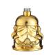 Top Collar Material Glass Gold Plated Human Face Shape Bottle for Brandy Tequila Rum