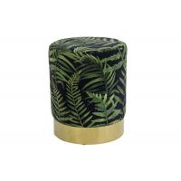 Round Design Printed Velvet Nordic Counter Stool No Knock Down
