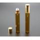 Customized Packaging Gold Plastic Massage Oil Roll On Bottle With Screw Up Caps