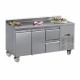 304 Stainless Steel Kitchen Refrigerator Workbench Counter With 2 Drawers and 2 Doors
