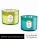 Transparent Three Wick / Multi Wick Scented Candles In Different Color Glass Bottles