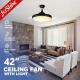 DC Silent Motor LED Retractable Ceiling Fan Light 6 Speed Remote Control