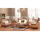 New French style picture leather  and wood sofa furniture antique classic sofa set