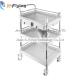 Mobile Plastic Steel Medical Trolley Cart Three Layer