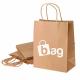 Food Takeaway Brown Plain Kraft Paper Bags With Twist Handles