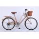 Made in China steel colorful 26 OL city bicicle for lady with Shimano thumb shifter 7 speed with pvc basket